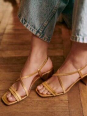 Sezane- Pernille Sandals vintage gold metallic